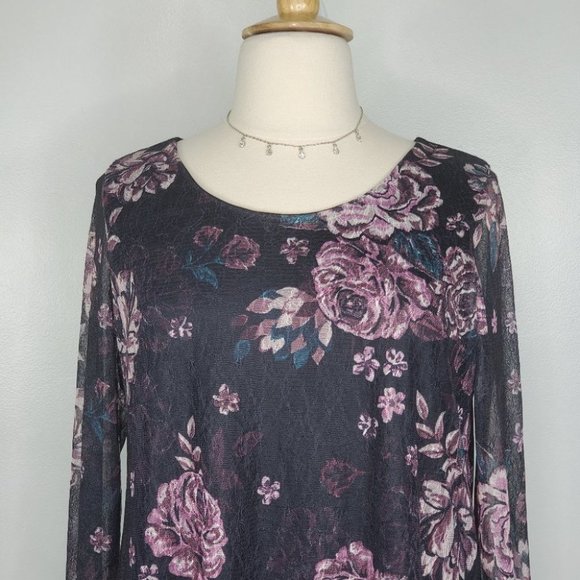 a:glow a glow Soft Floral Lace Overlay Maternity Dress Size XL - Picture 2 of 11